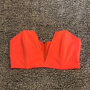 Deep v wired crop top